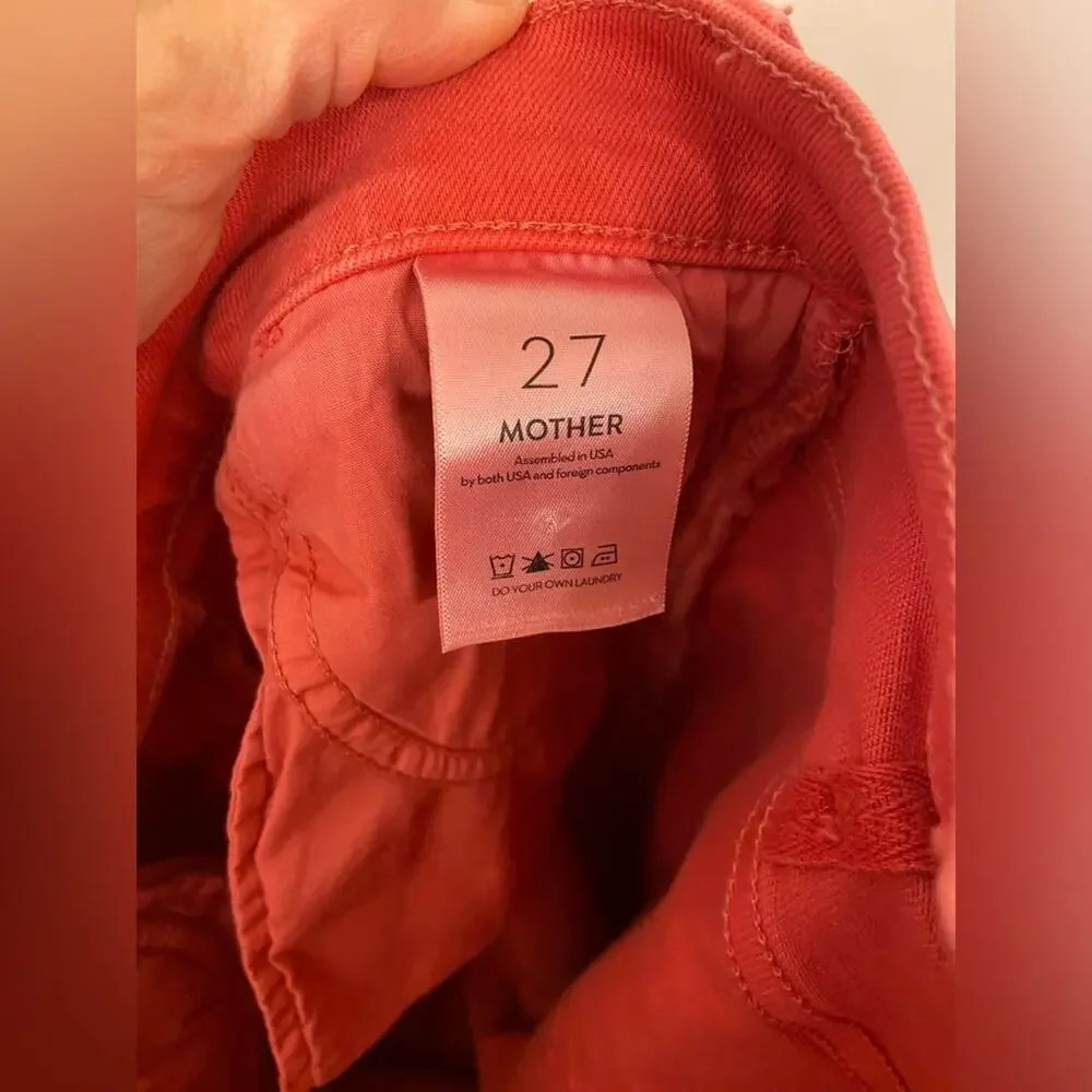 MOTHER The Hustler Ankle Fray Second Chance Rose of Sharon Pink Size 27 - Picture 6 of 10